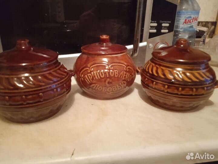 Сервиз чайный СССР и горшочки для запекания