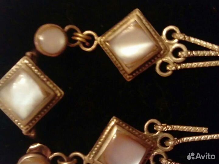 Серьги и кольцо, натуральный перламутр