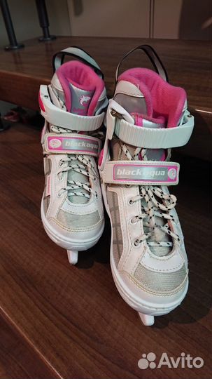 Коньки фигурные для девочки Black Aqua р-р 29-32