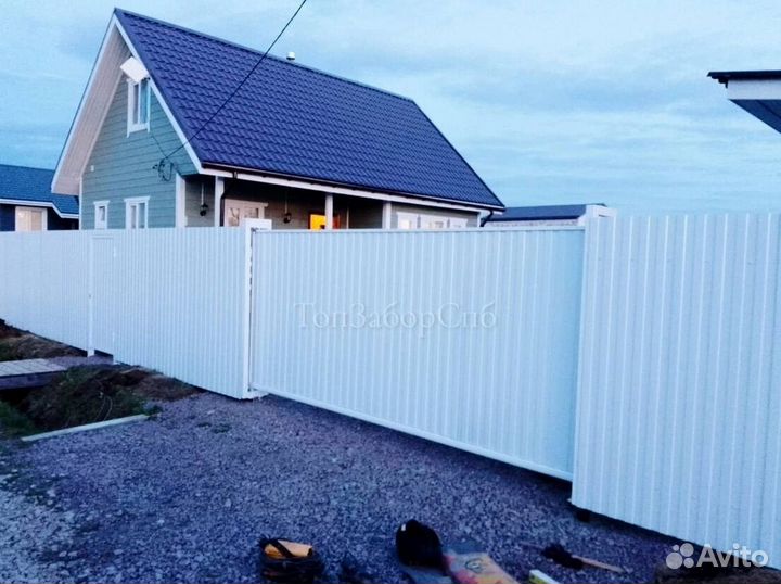 Откатные ворота с монтажом