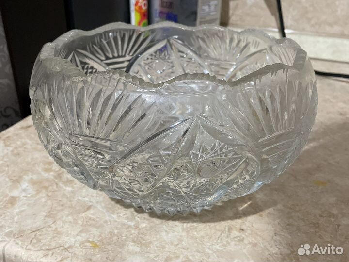 Хрустальная ваза фруктовница конфетница