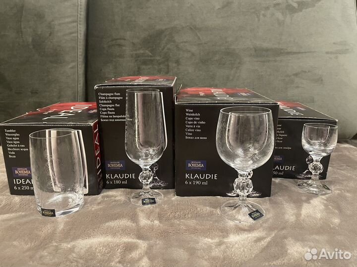 Бокалы рюмки богемия пантография хрусталь