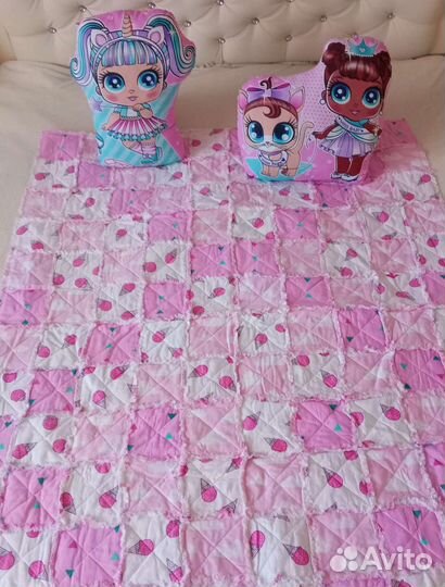 Одеяло+2 подушки. Постельный комплект для девочки