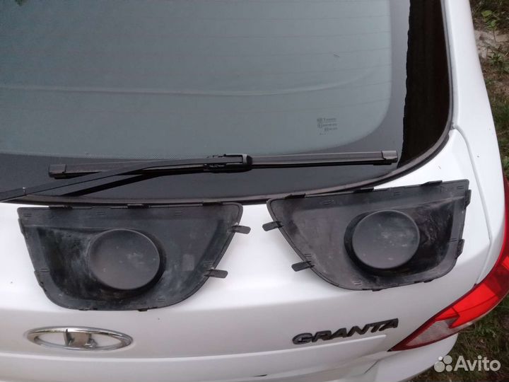 Очки птф, заглушки птф в бампер, Гранта