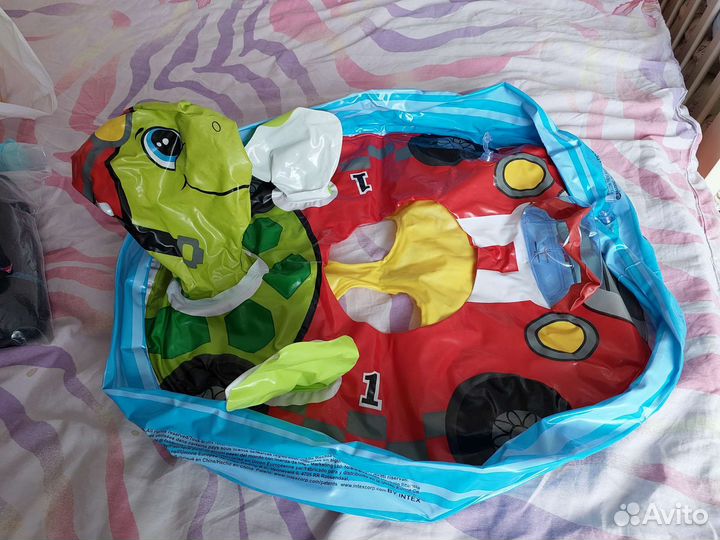 Круг лодка для малышей машинка с черепашкой