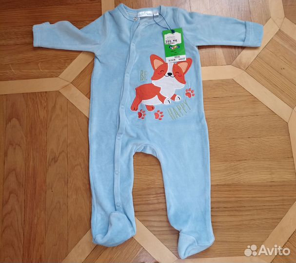 Велюровый комбинезон 1-3 месяца