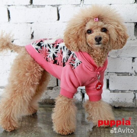 Puppia худи с капюшоном и вывязанными цветами 