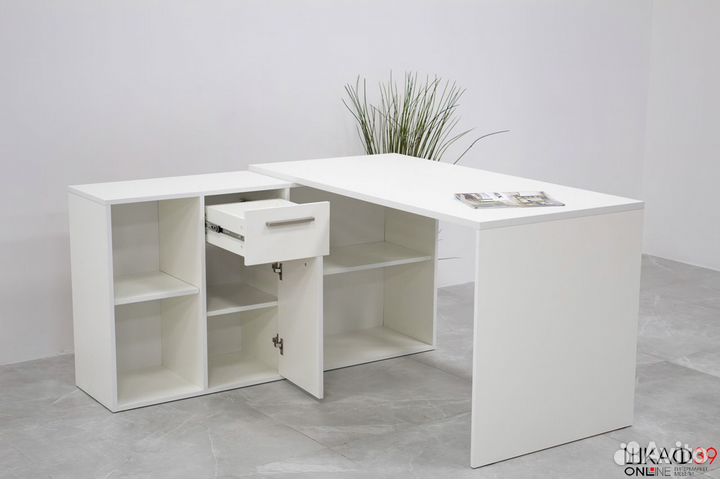 Лайт 03.245 Стол письменный Белая гладкая