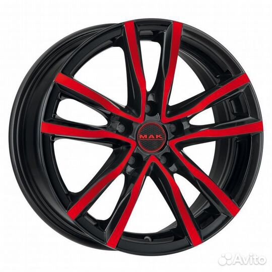 Диски MAK Milano 7x17 5*114.3 ET40 DIA76.1 Black Red Face Литой