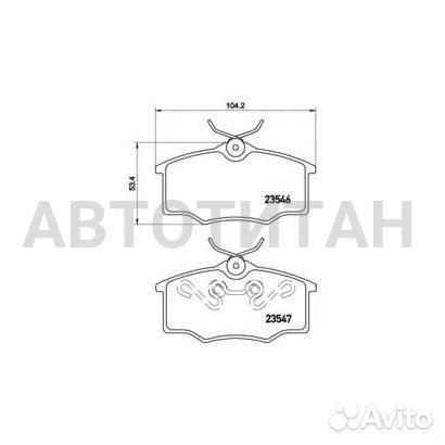 Колодки тормозные, передние Volkswagen GOL II 06/94-06/13 / Volkswagen GOL III 03/99-09/05 / Volkswa