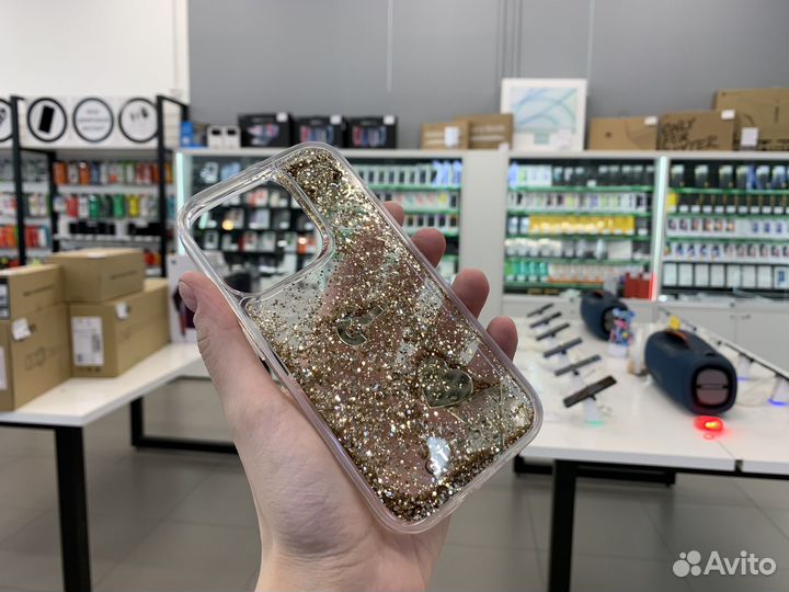 Чехол Guess Liquid glitter для iPhone 15 Pro