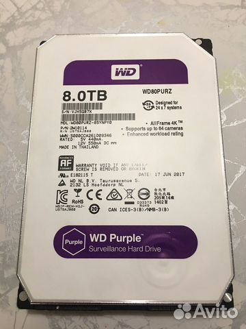 Жесткий диск 8.0 TB - wd80purz купить в Санкт-Петербурге | Электроника ...