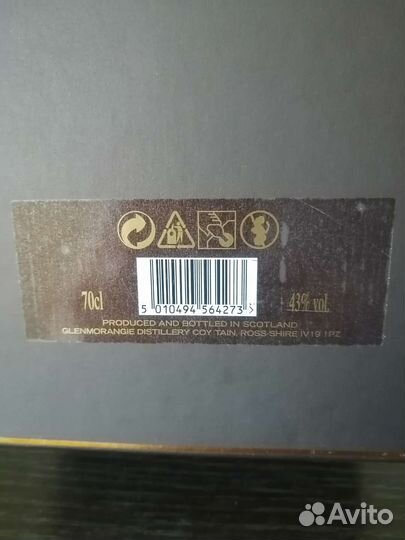 Коробка и бутылка от виски Glenmorangie 18