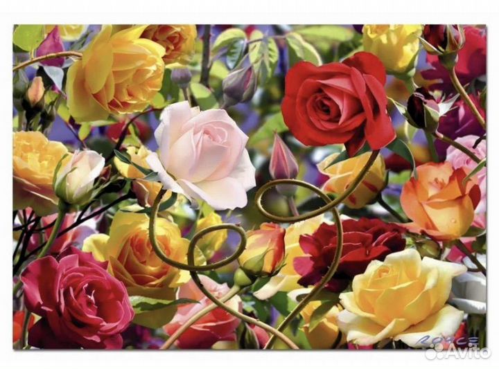 Голографический пазл Дикие розы 500