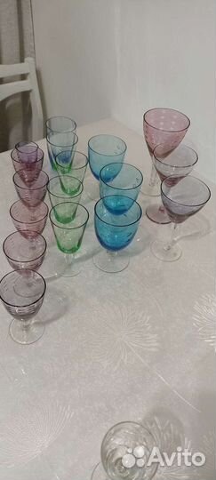 Рюмки и фужеры цветное стекло СССР