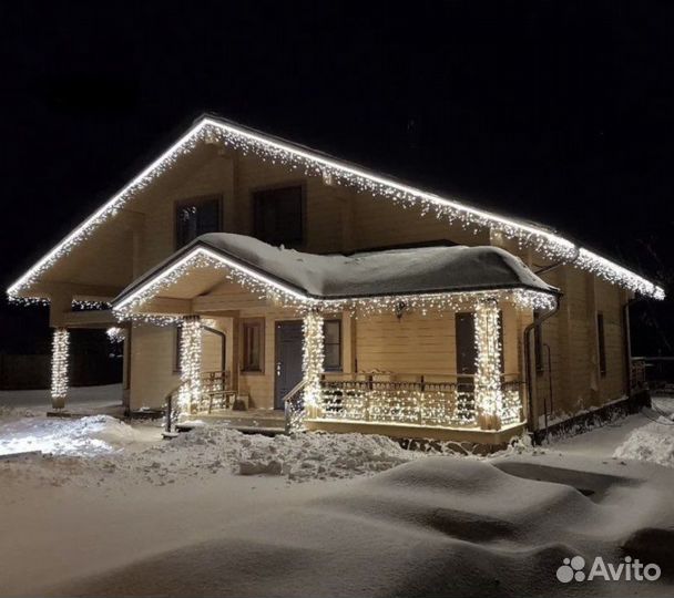 Гирлянда уличная бахрома 12м новая