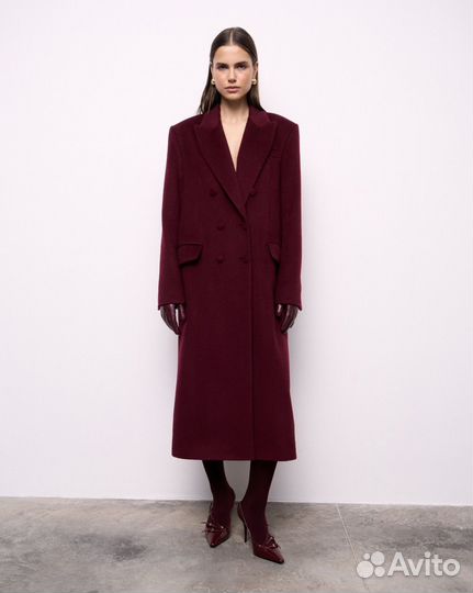 Пальто limelight в цвете бургунди