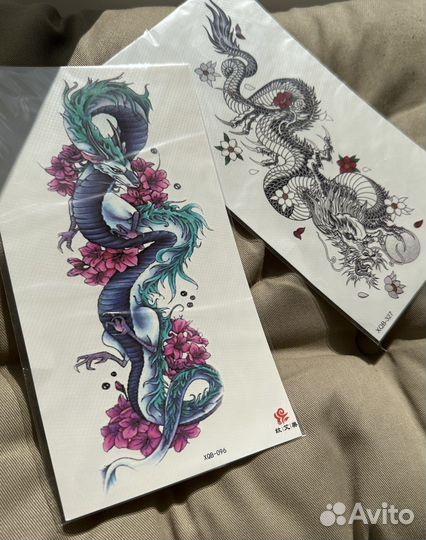 Водостойкие временные тату-наклейка