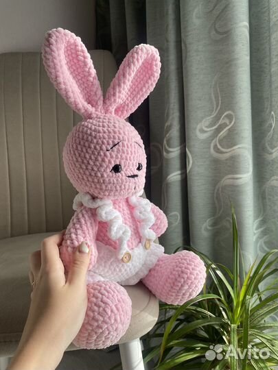 Мягкая игрушка заяц Вязаные игрушки