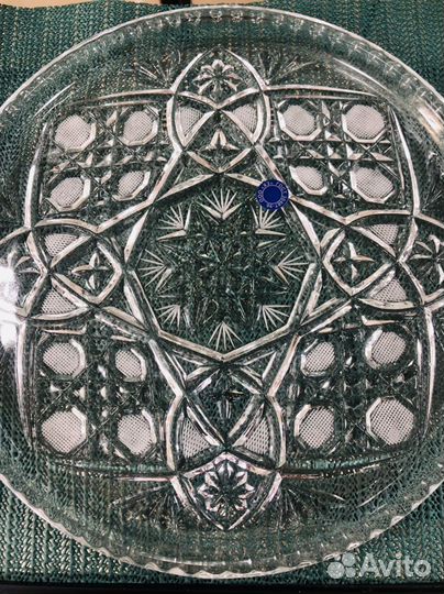 Хрустальный набор Графин, стопки, поднос