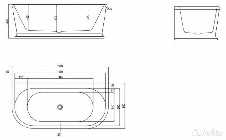 Ванна BelBagno BB408 150x80