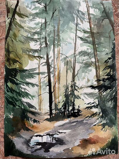 Картина акварель пейзаж