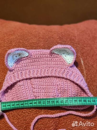 Чепчик для новорождённого киса для девочки