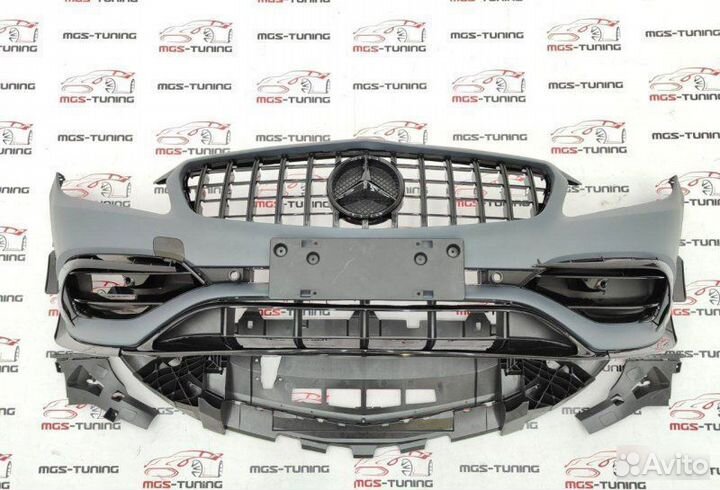 Передний бампер A45 AMG A-class W176 рест GT black