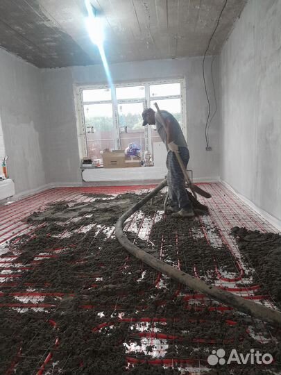 Полусухая стяжка пола за 1 день с гарантией