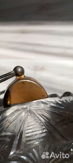 Ваза хрустальная лодочки серебро СССР