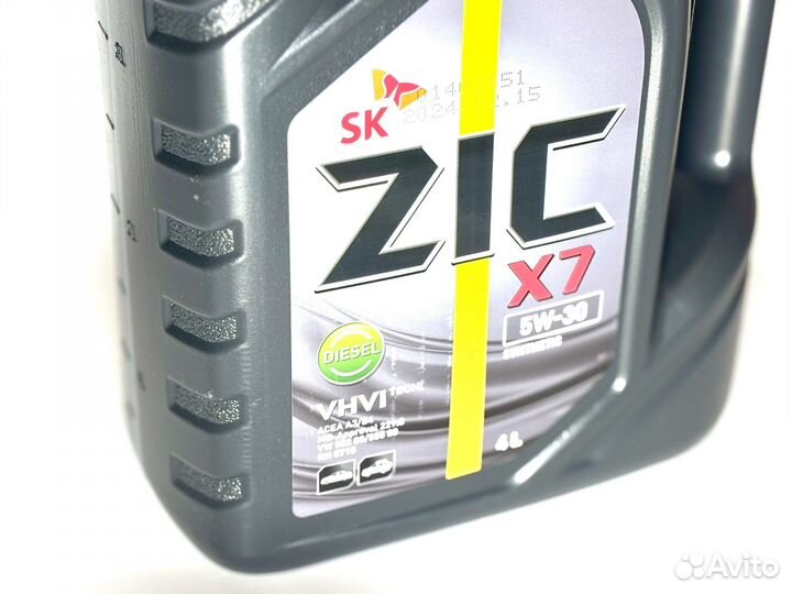 Масло моторное ZIC X7 5W-30, A3/B4, 4 л, Корея