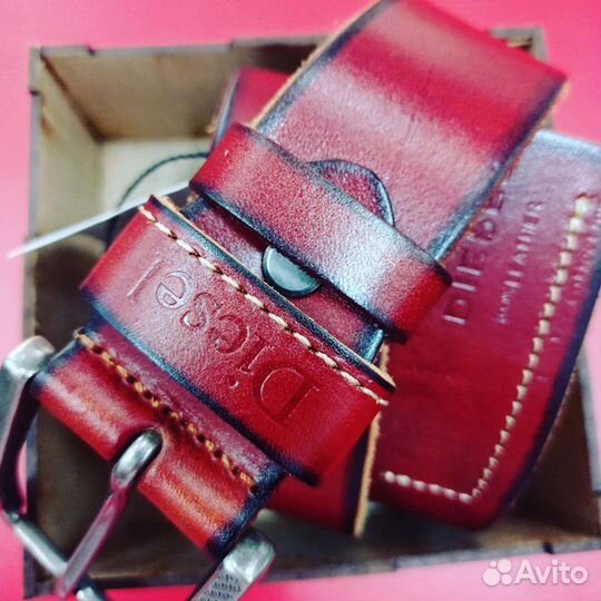 Мужской кожаный ремень ручной работы