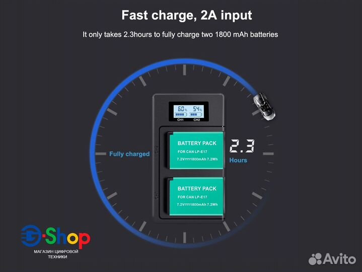 KIT Palo 2x Акб LP-E17 + Зарядка + Кейс для Canon