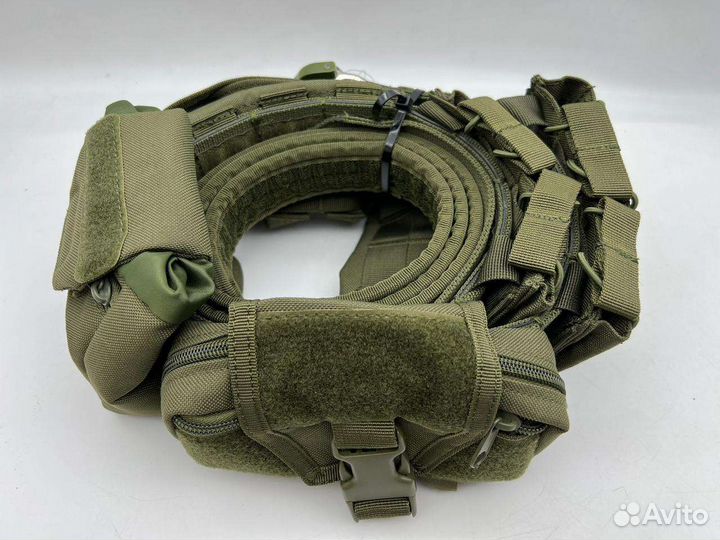 Боевой тактический пояс Yakeda с 5 подсумками олив