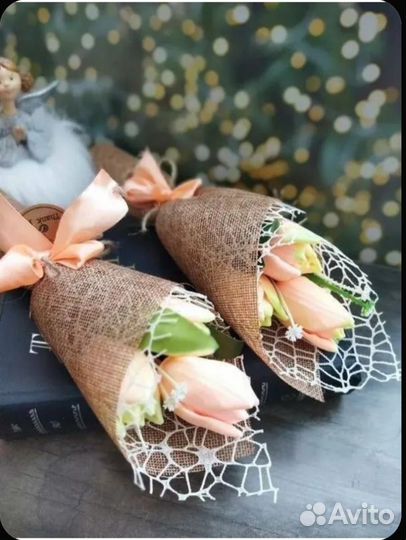 Лен для флористики и декора рулон