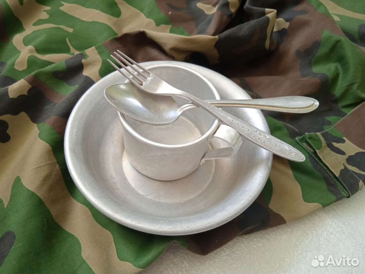 Винтажный походный столовый набор, алюминий
