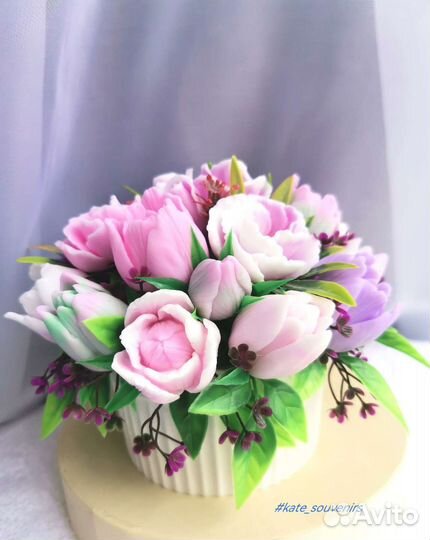 Букет из мыла в керамике