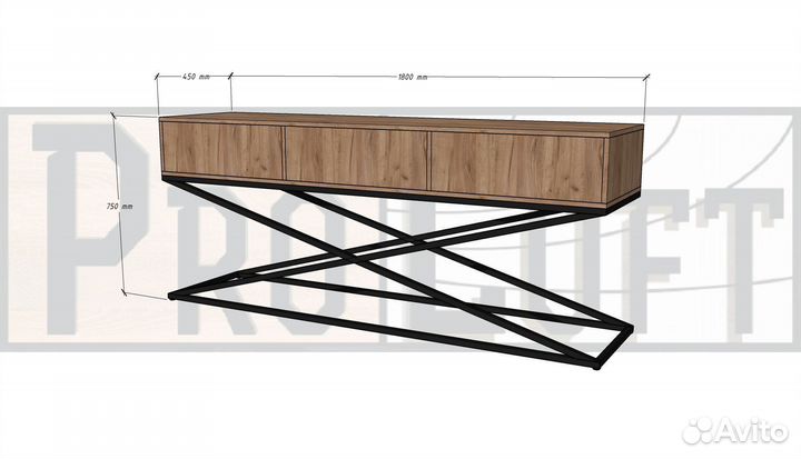 Тумба под тв лофт