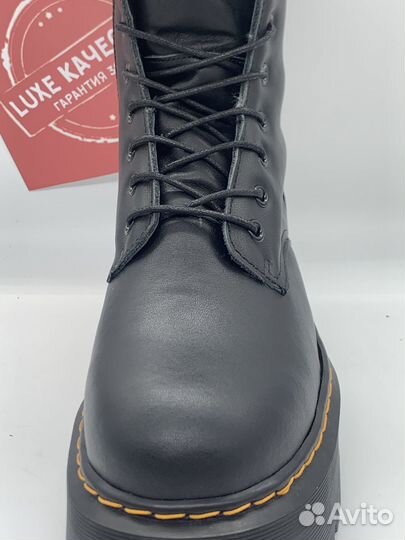 DR. Martens 1460 Jadon Black Platform Белый мех