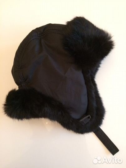 Детская шапка-ушанка с мехом кролика, 52 см