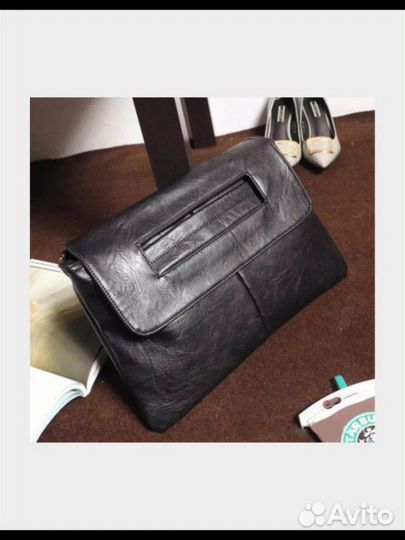 Клатч конверт большой мягкий на запястье, на плечо