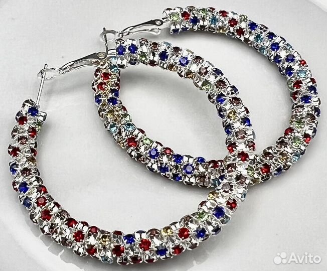 Серьги конго стразы