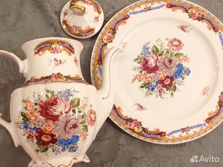 Заварочный чайник и блюдо Лимож