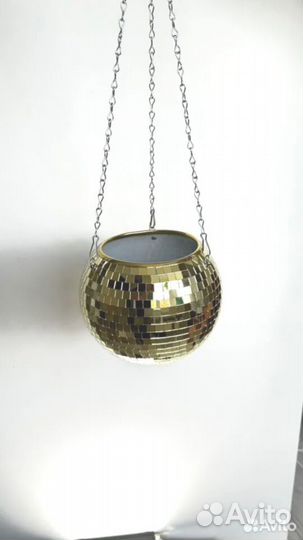 Кашпо из диско шара / кашпо из зеркальной мозаики