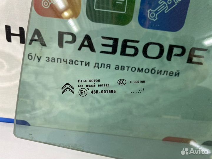 Стекло двери заднее левое Citroen C4