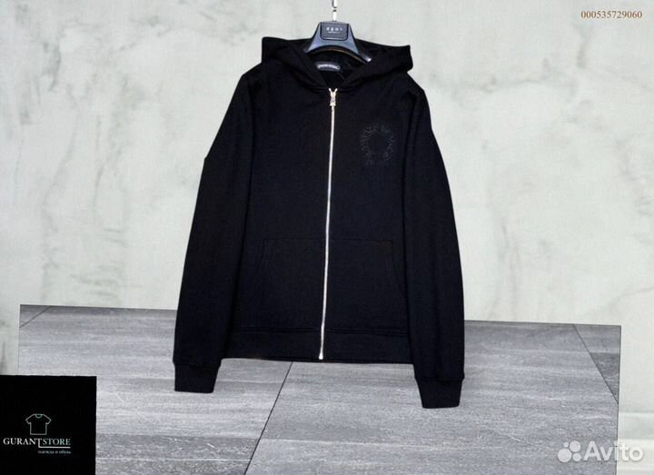 Удобная оверсайз худи Chrome Hearts с крестом