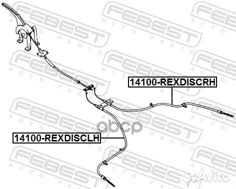 Трос ручного тормоза левый 14100rexdisclh Febest