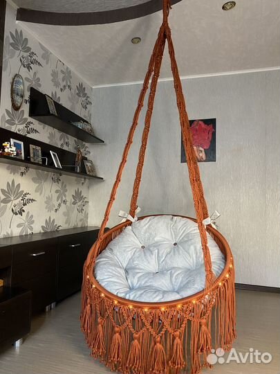 Гамак кресло макраме с подсветкой