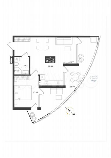 2-к. апартаменты, 67,1 м², 8/11 эт.