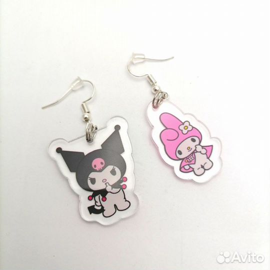 Серьги акриловые (Hello Kitty, Наруто, Монстр)